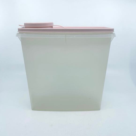 Tupperware Vintage Cereal Box Keeper/Storage Container W/ Pink Flip Lid Pour All - Picture 1 of 6